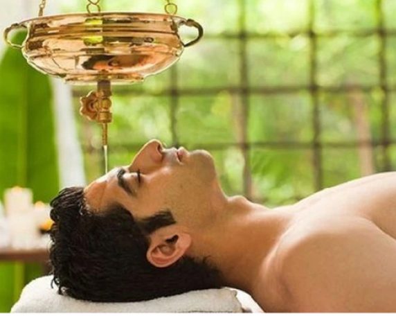 Shirodhara warm oil stream therapy